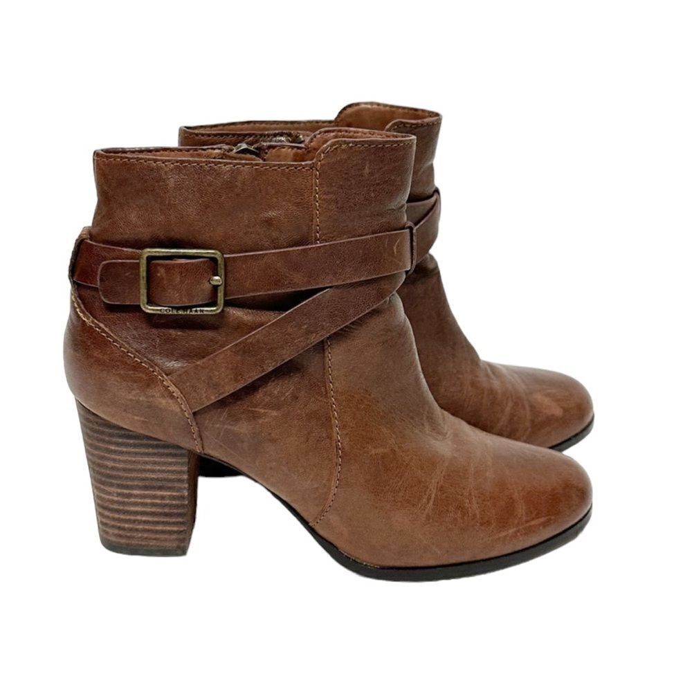 Cole Haan Grand OS Cassidy Leather Ankle Boots Buckle Sequoia Size 6